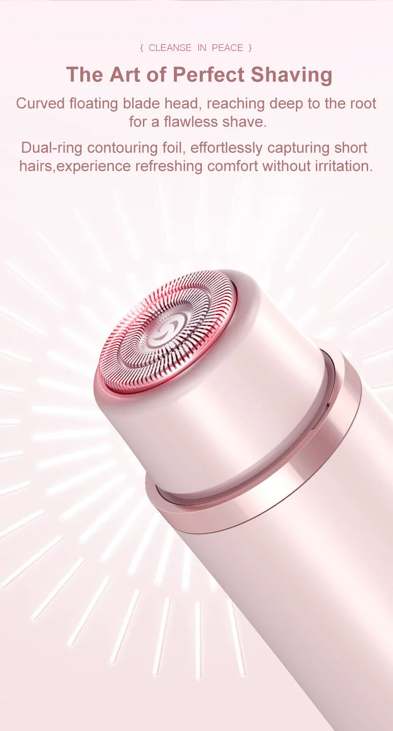 Electric shaver for women with dual-head body and bikini trimmer