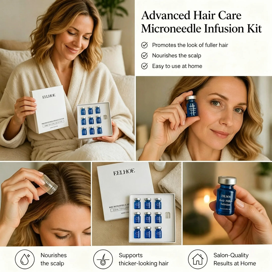 Micro Hair Regrowth Kit for Fuller, Thicker-Looking, Healthier Hair Solution Scalp Nourishing Serum Scalp Care Kit