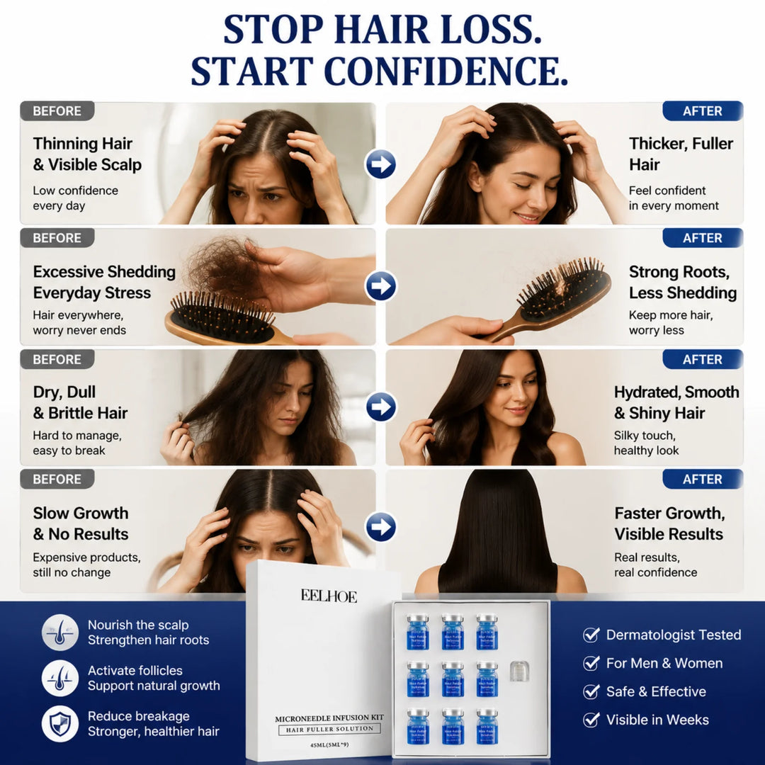 Micro Hair Regrowth Kit for Fuller, Thicker-Looking, Healthier Hair Solution Scalp Nourishing Serum Scalp Care Kit