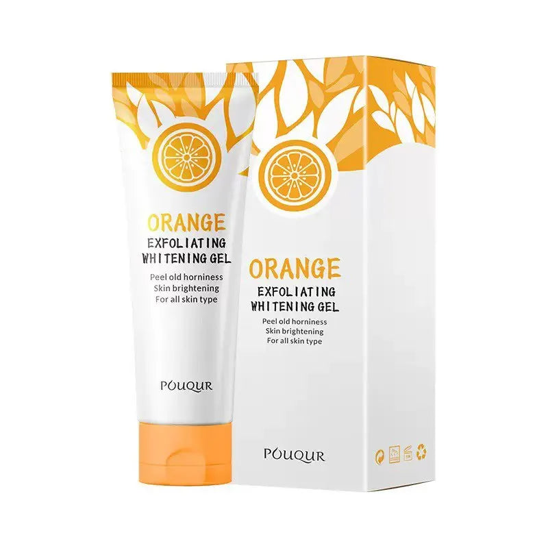 Orange exfoliating gel for face in 50g packaging