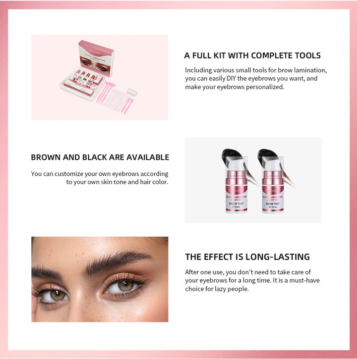 Semi-permanent Brow or Lash Lift and Tint Kit Professional Brow Lamination Eyelash Lifting Perming Lashes Dye Eyes Makeup