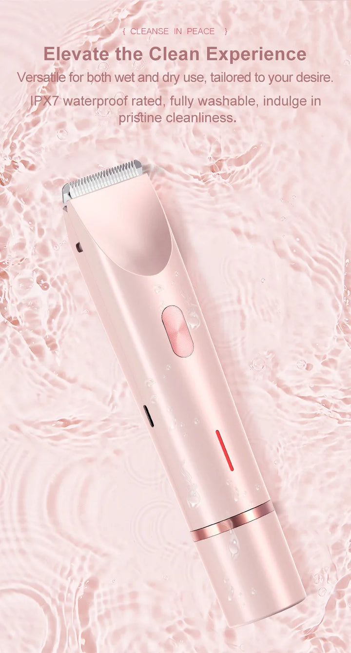 Electric shaver for women with dual-head body and bikini trimmer