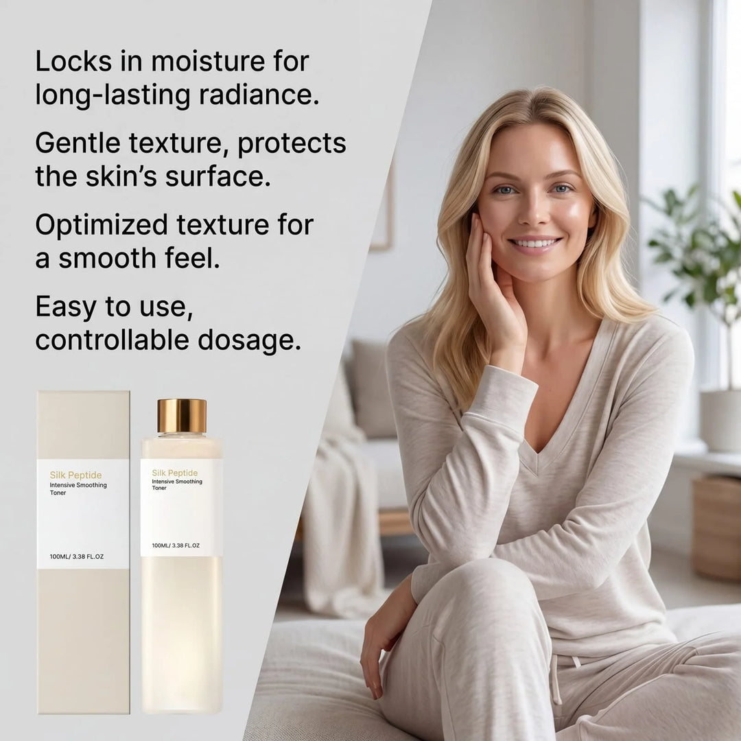 Silk Peptide Facial Toner Soothe Sensitive Skin Smooth Fine Lines Revitalize Skins Barrier Brighten Dull Moisturize Face Toner