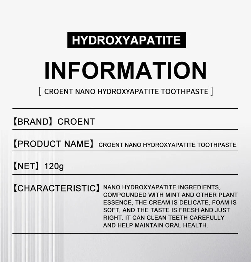 7.5% Hydroxyapatite Probiotic Whitening Toothpaste Enamel Oral Cavity Repair Breath Freshening Teeth Whitener Toothpaste 120g