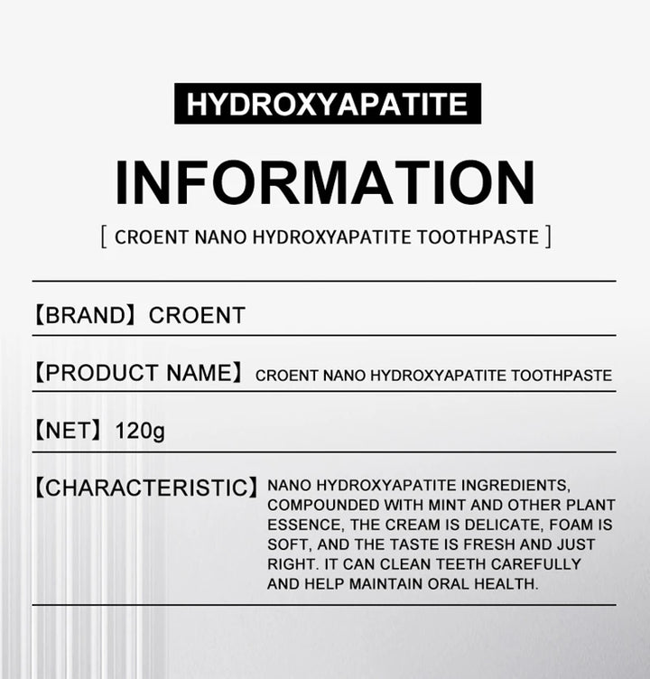 7.5% Hydroxyapatite Probiotic Whitening Toothpaste Enamel Oral Cavity Repair Breath Freshening Teeth Whitener Toothpaste 120g