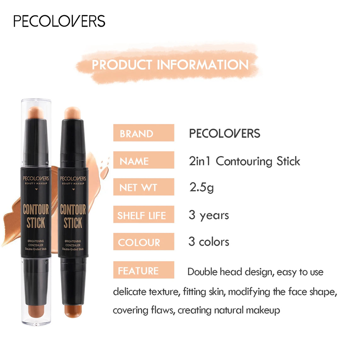 Double-ended concealer stick application