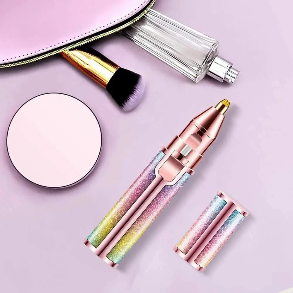 LED Light 2-in-1 Electric Hair Remover for Face – Eyebrow Trimmer & Shaver for Gentle Smoothing