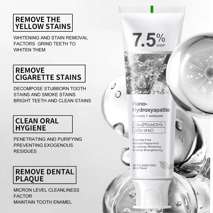 7.5% Hydroxyapatite Probiotic Whitening Toothpaste Enamel Oral Cavity Repair Breath Freshening Teeth Whitener Toothpaste 120g