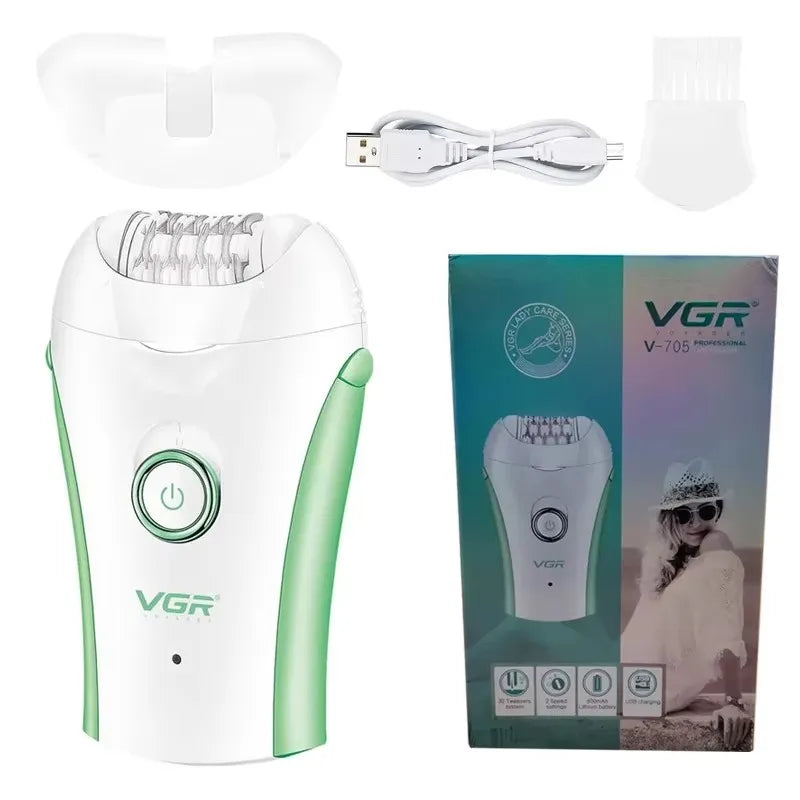 Original VGR Rechargeable Women Epilator Electric Female Epilator For Face Hair Removal Machine Facial Legs Depilatory Body