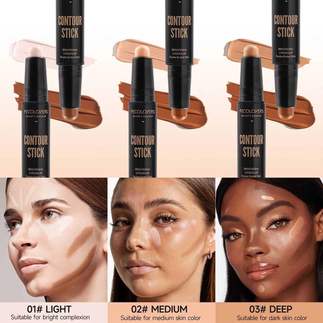 Double-ended concealer stick application