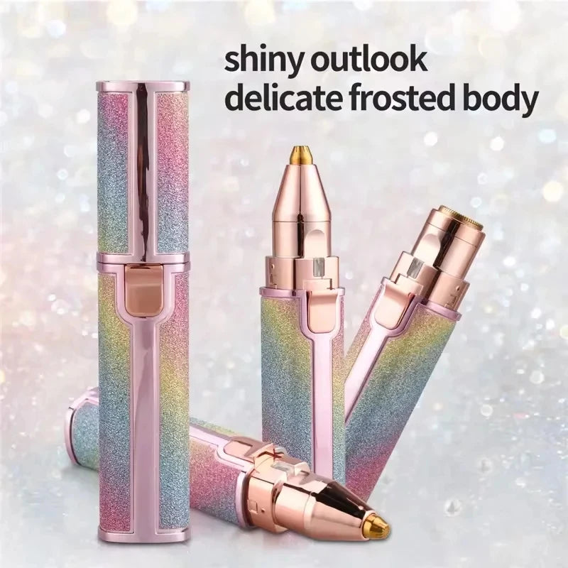 LED Light 2-in-1 Electric Hair Remover for Face – Eyebrow Trimmer & Shaver for Gentle Smoothing