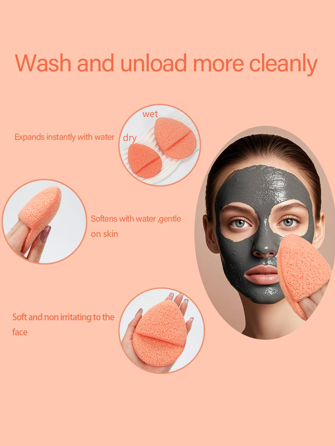 Random Color Gloves, Pack of 4/6/8/12/16/24 Pieces Gentle Facial Sponge That Removes Deep Impurities and Cosmetics That Cause Acne and Blackheads, Reusable and Exfoliating.