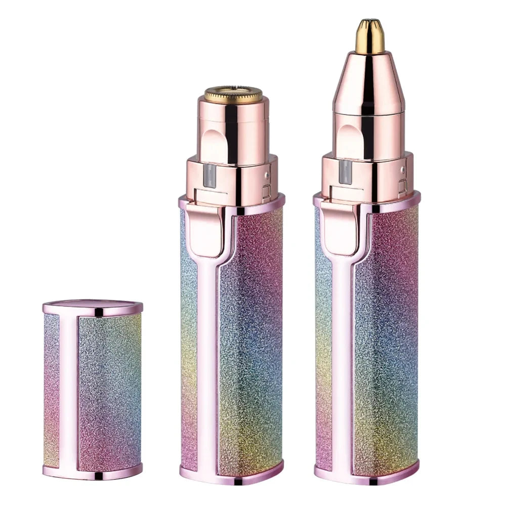 LED Light 2-in-1 Electric Hair Remover for Face – Eyebrow Trimmer & Shaver for Gentle Smoothing