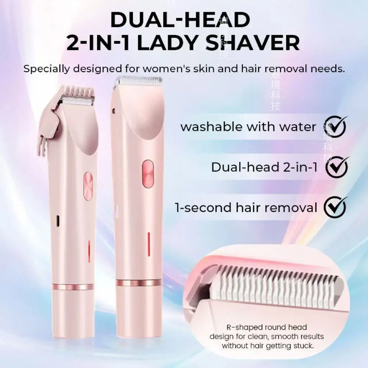 Electric shaver for women with 3mm, 6mm and 9mm guide combs