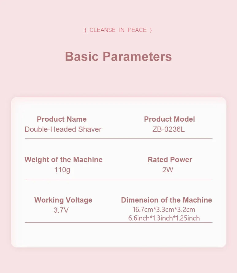Electric shaver for women with dual-head body and bikini trimmer