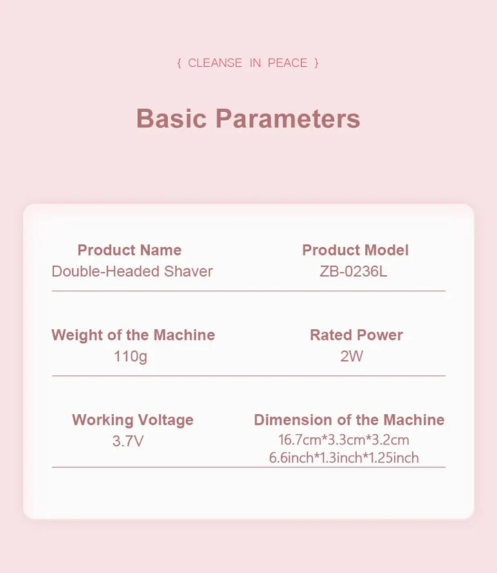 Electric shaver for women with dual-head body and bikini trimmer