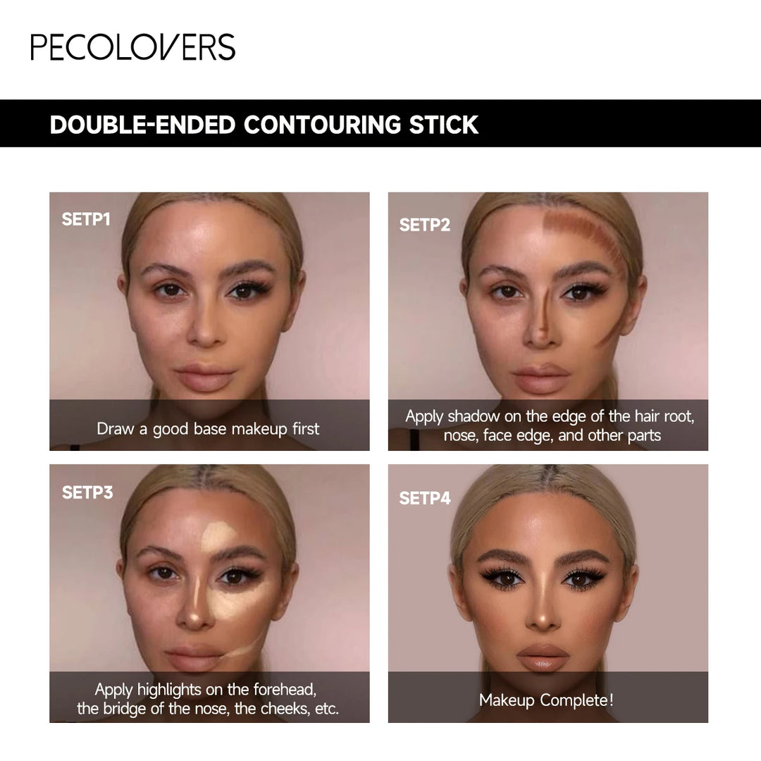 Double-ended concealer stick application