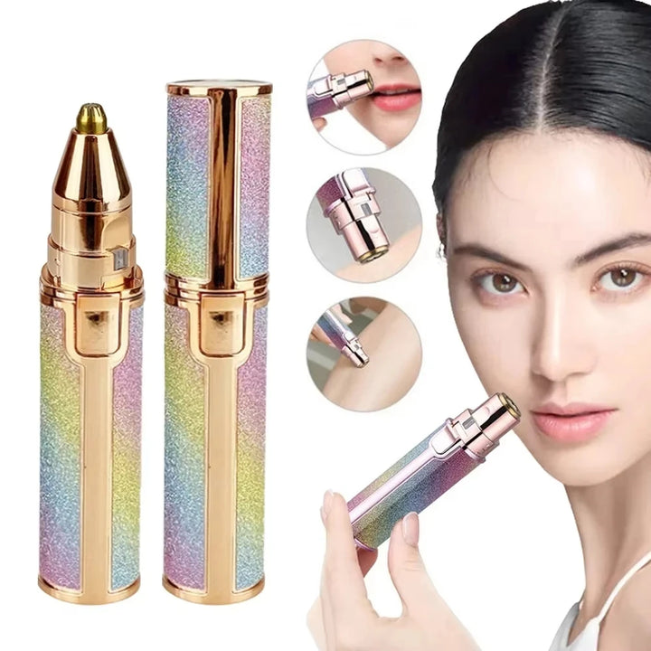 LED Light 2-in-1 Electric Hair Remover for Face – Eyebrow Trimmer & Shaver for Gentle Smoothing