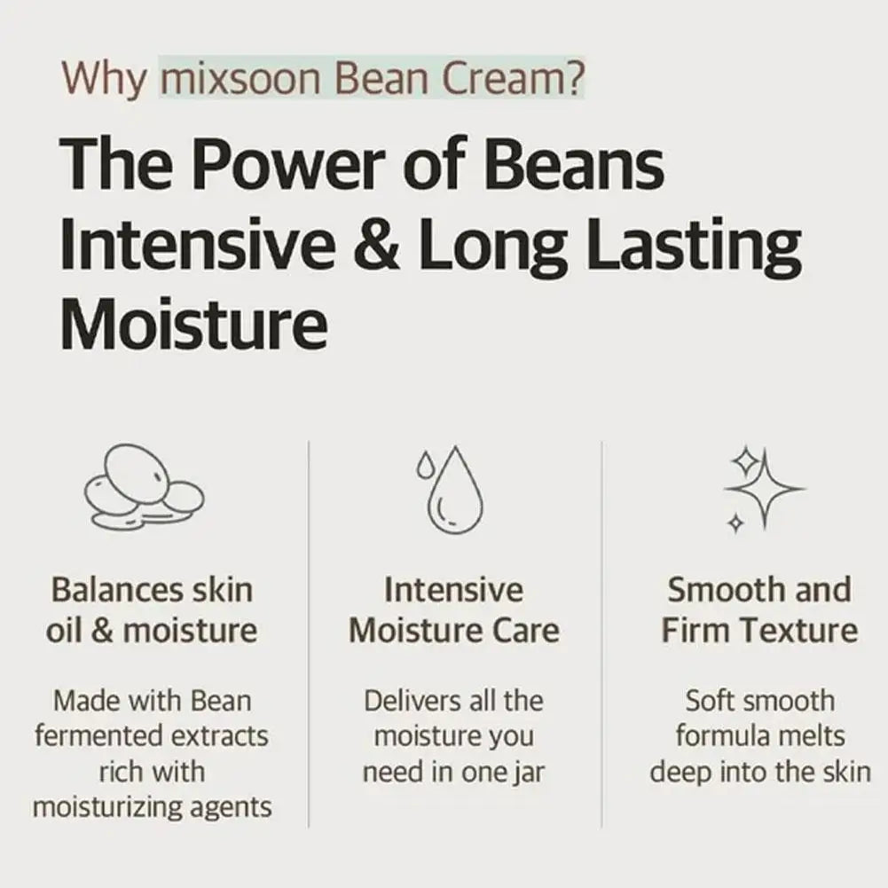 For Mixsoon Set Bean Cream SPF50 Sunscreen Centella Cleanser, Soy Extract Hydrating Soothing Nourishing Skin Care