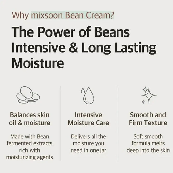 For Mixsoon Set Bean Cream SPF50 Sunscreen Centella Cleanser, Soy Extract Hydrating Soothing Nourishing Skin Care