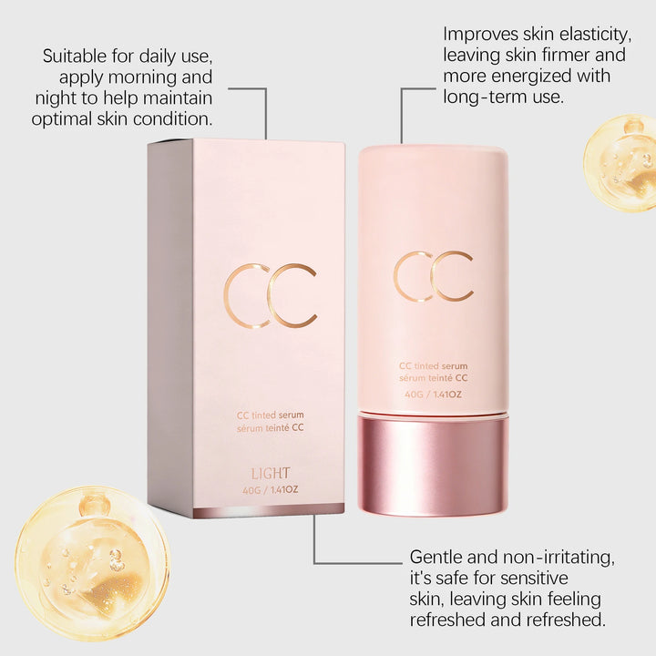 CC Cream Cover Blemishes Redness Glow Face Makeup Matte Natural Finish Lightweight Invisible Color-Correcting Tinted Serum 40g