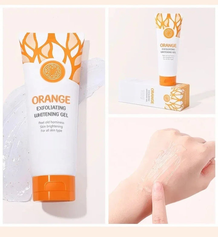 Orange exfoliating gel for face in 50g packaging
