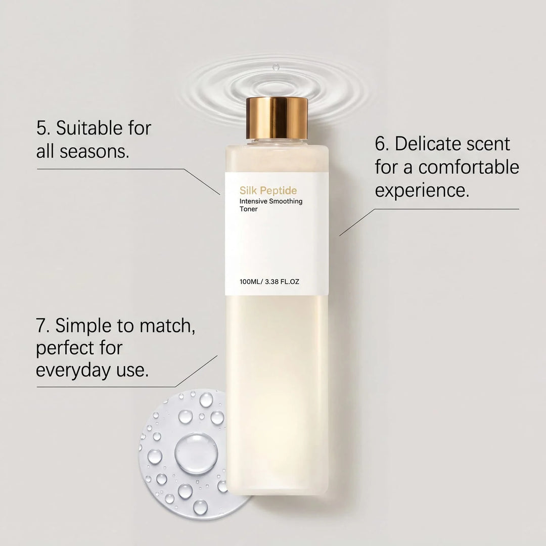 Silk Peptide Facial Toner Soothe Sensitive Skin Smooth Fine Lines Revitalize Skins Barrier Brighten Dull Moisturize Face Toner