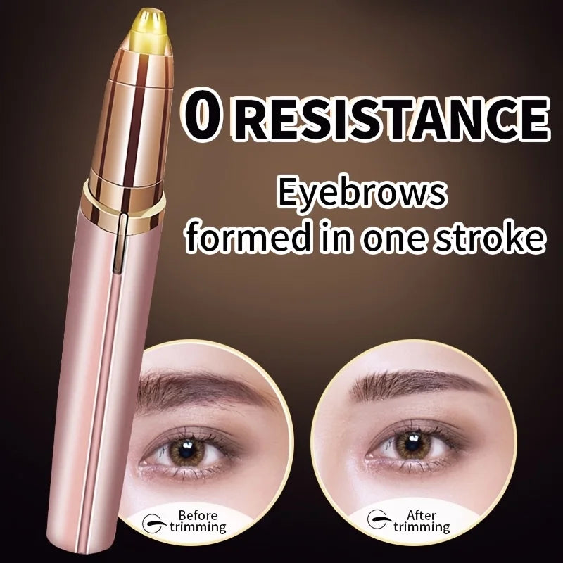 Eyebrow trimmer for women with before and after images showing precise trimming results.